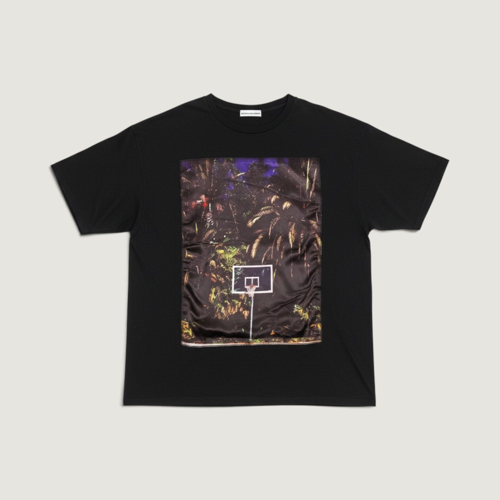 Bastille Rive Droite T-Shirt Basketball Palm Tree Graphic Black XL